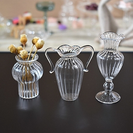 1:12 масштабная миниатюрная стеклянная ваза для кукольного домика, для мини-украшения дома своими руками, прозрачная стеклянная ваза