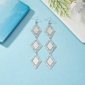 Серьги-подвески в форме ромба из сплава