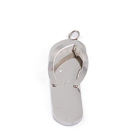 Pendentifs en acier inoxydable, pantoufles/tongs
