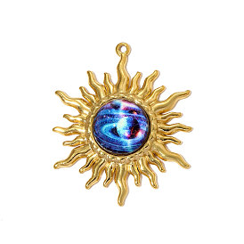 304 подвески из нержавеющей стали, солнечные чары, со стеклом, ионное покрытие (ip)