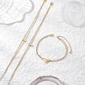 3 шт. 3 стили латунные звенья в виде клевера, креста, луны, звезды 304 браслеты на ногу из нержавеющей стали с цепочкой для женщин