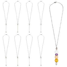 8 шт. 2 стили 304 изготовление цепочек из нержавеющей стали, подвеска из бусинок с железным стержнем