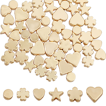 60 шт 6 стили латунные бусины, разнообразные