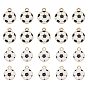 64Pcs 2 Styles Alloy & Enamel Pendants, Football Charms, Golden