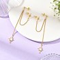 Boucles d'oreilles en bronze, étoiles, Boucles d'oreilles en laiton avec micro pavé de zircons cubiques pour femmes