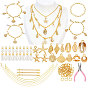 Kit para hacer collares y pulseras con temática oceánica, Incluye aleación con colgantes de plástico con forma de estrella de mar y concha de perla., alicates de punta de acero, cadena de cable de latón, 304 argollas de acero inoxidable