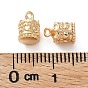 Brass Charms, Bell with Heart Pattern