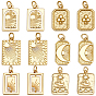 12 шт 6 стили латунные микропаве прозрачные кубические циркониевые подвески, без кадмия и без свинца, долговечный, стойки покрытие, с целью перехода в кольце