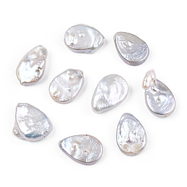 Baroque Natural Nucleated Pearl Keshi Pearl Beads, Cultured Freshwater Pearl, Teardrop
