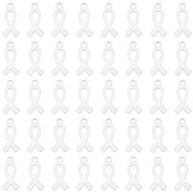 50 pcs 304 breloques en acier inoxydable, ruban de conscience