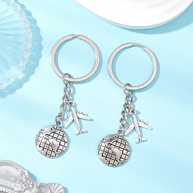 Alloy Keychain, with Iron Split Key Rings, Airplane