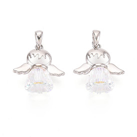 925 подвески в виде ангела из стерлингового серебра и австрийского хрусталя, с защелкивающимися скобами и 925 штампом, родий