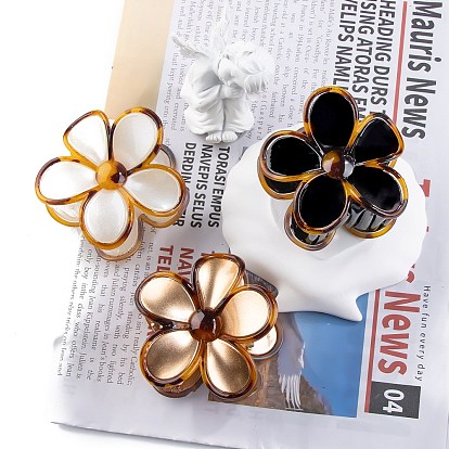 Flower PVC Claw Hair Clips, for Women Girls