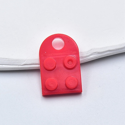 Непрозрачные подвески смолы, строительные блоки талисманы, половину овальной