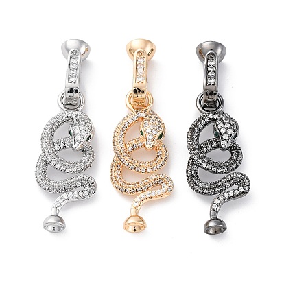 Латунные микро проложить кубического циркония раз за застежками, без кадмия, без никеля и без свинца, змея