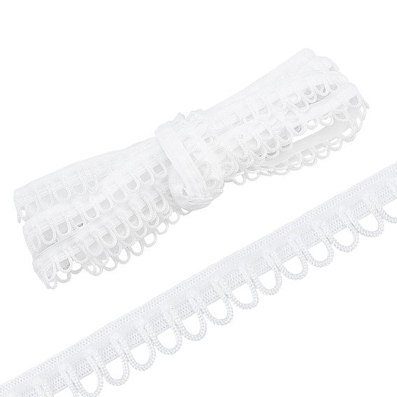 Ruban de dentelle en polyester de m, coupe de fleurs pour la décoration de robe de mariée