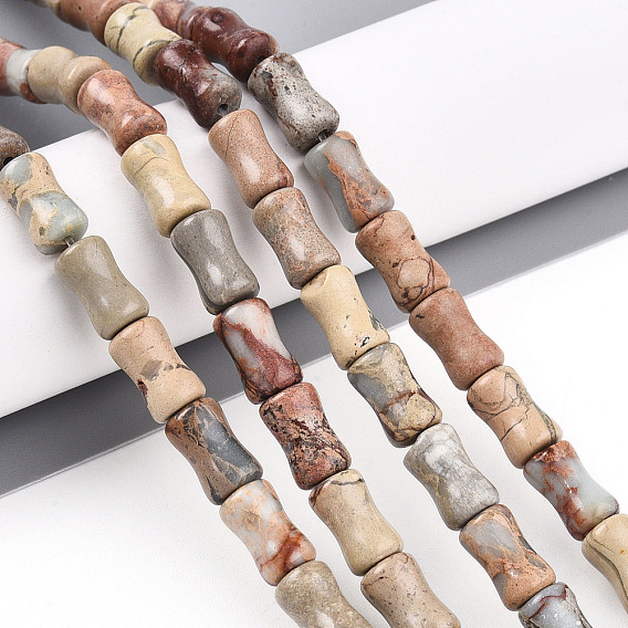 Натуральные бусины из аква терра яшмы, бамбуковая форма