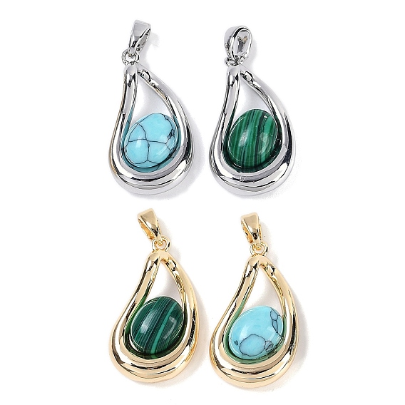 Подвески-слезинки из синтетического камня, латунь падение прелести