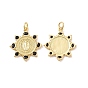 Подвески из латуни с микро-паве из черного кубического циркония, с прыжковых колец, без кадмия, без никеля и без свинца