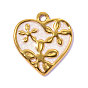 День святого Валентина 304 эмалевые подвески из нержавеющей стали, сердце с цветочными подвесками, ионное покрытие (ip), зеркальная полировка, реальный 18 k позолоченный