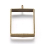 Alloy Open Back Bezel Big Pendants, For DIY UV Resin, Epoxy Resin, Pressed Flower Jewelry, Rectangle
