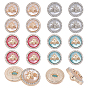 16Pcs 4 Styles Resin Shank Buttons, with Alloy Rhinestone Findings, Flat Round with Bees, 1-Hole