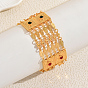 Винтажные многорядные браслеты из сплава с микропаве из кубических цирконий, браслеты из квадратных и листовых звеньев для женщин