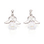 925 подвески в виде ангела из стерлингового серебра и австрийского хрусталя, с защелкивающимися скобами и 925 штампом, родий