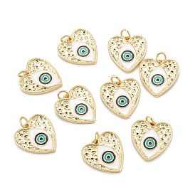 Латунь эмаль подвески, с прыжковых колец, долговечный, сердце с сглаза