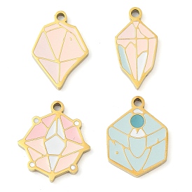 304 подвески из нержавеющей стали, с эмалью, золотые