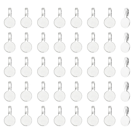 150шт. тибетский стиль сплав клей на плоской подложке подвесные петли, плоско-круглые