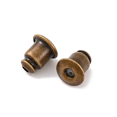Brass Ear Nuts, Earring Backs, Plated with Brass Outside, Lead Free and Nickel Free, 5x5mm