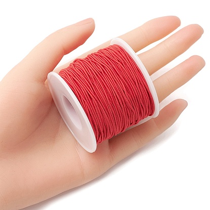 Round Polyester Elastic Cord, Adjustable Elastic Cord, with Spool