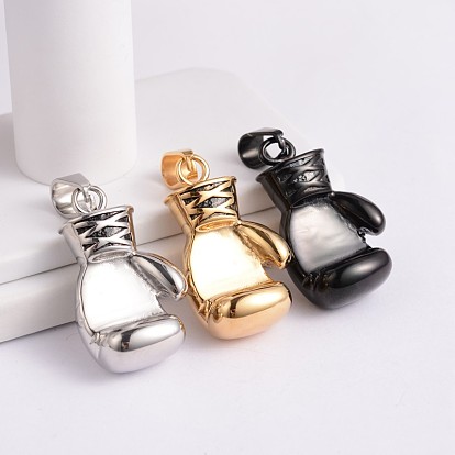 304 Stainless Steel Pendants, Boxing Gloves, 40~42x23~24x17mm, Hole: 6.5x11.5mm