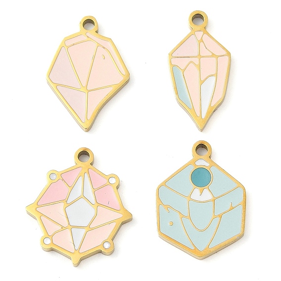 304 подвески из нержавеющей стали, с эмалью, золотые