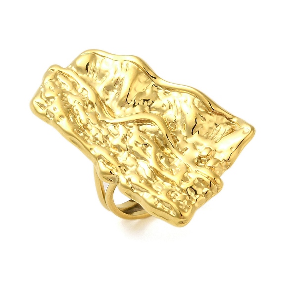 Ионное покрытие (IP) 304 Текстурированное прямоугольное открытое кольцо-манжета из нержавеющей стали для женщин