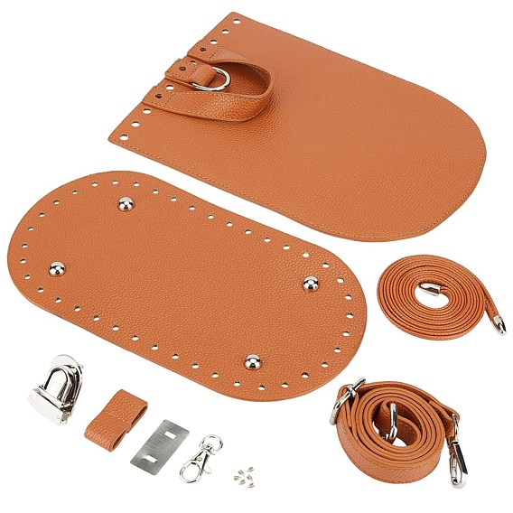 DIY PU Leather Knitting Crochet Bags, with Bottom and Shoulder Strap, for DIY Craft Shoulder Bags Accessories