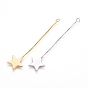 Brass Big Pendants, with Box Chain, Long-Lasting Plated, Star