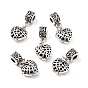Alloy European Dangle Charms, Large Hole Pendants, Heart
