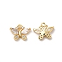 Real 18K Gold Plated Brass Pendant, with Glass, Butterfly Charms