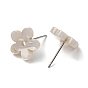 Acrylic Stud Earring Findings, with 304 Stainless Steel Pin, Flower