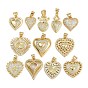 Латунные микропаве прозрачные подвески с фианитом, сердце