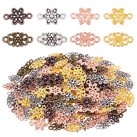 160Pcs 8 Style Alloy Connector Charms, Flower