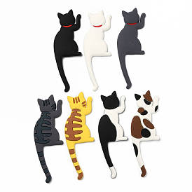 Cute Multifunction Cat Shape Acrylic Magnetic Refrigerator Sticker Fridge Magnets Hanging Hook