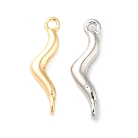 Brass Connector Charms, Wave Shape Links