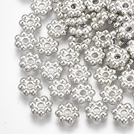 Perles intercalaires en plastique ccb, fleur