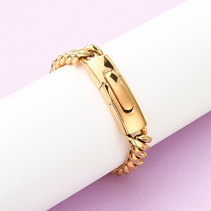 304 браслеты из нержавеющей стали с кубинскими звеньями для мужчин и женщин, ионное покрытие (ip)