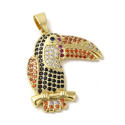 Micro cuivres ouvrent pendentifs zircone cubique, sans cadmium et sans nickel et sans plomb, oiseau