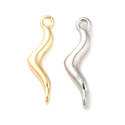 Brass Connector Charms, Cadmium Free & Nickel Free & Lead Free, Wave Shape Links