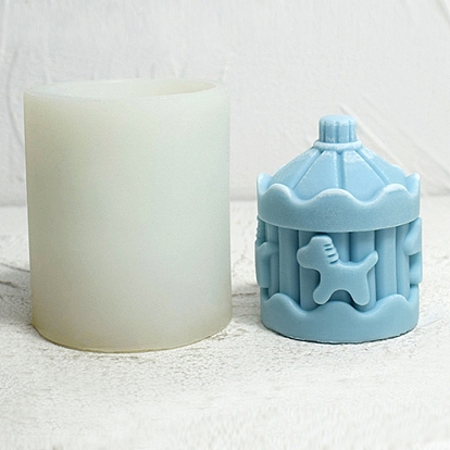 3D Merry Go Round DIY Food Grade Silicone Candle Molds, Aromatherapy Candle Moulds, Scented Candle Making Molds